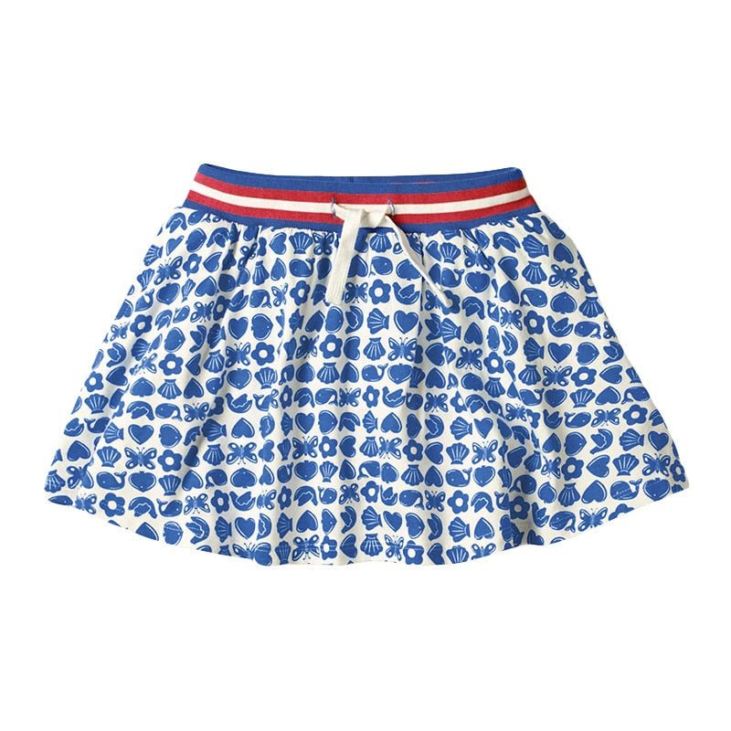 Little maven 2022 Blue Cloud Skirt Cotton Baby Girls Summer