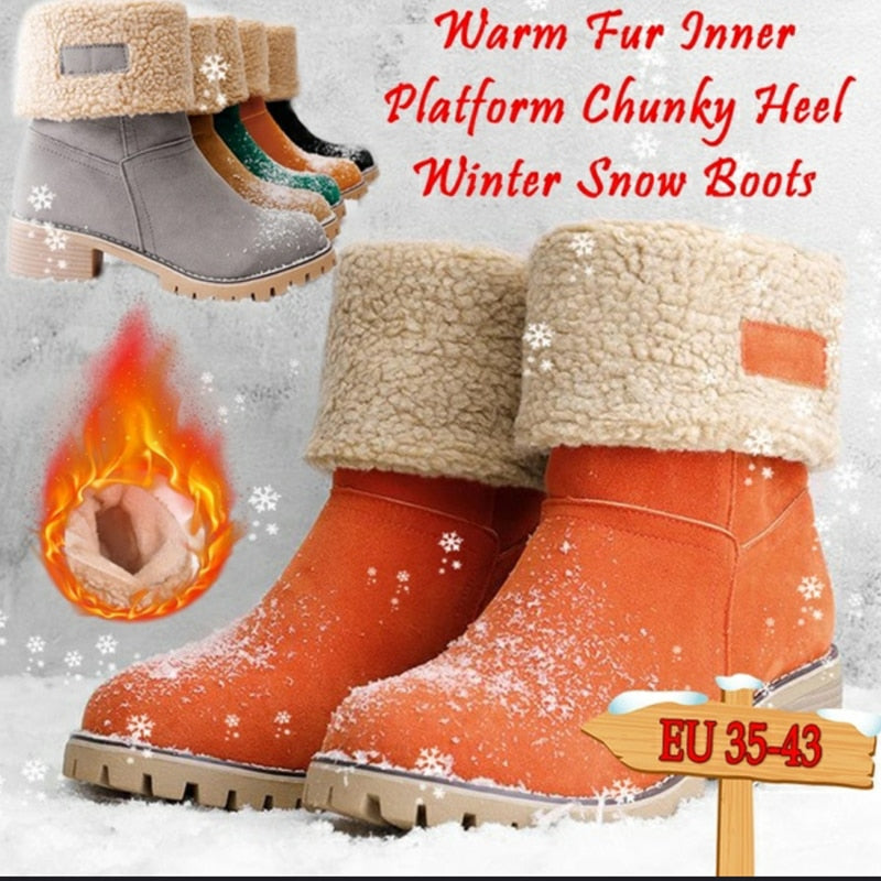 2025 Women’s Platform Winter Snow Boots – Warm & Stylish Ladies’ Boots