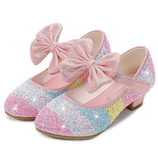 Girls Leather Shoes Princess  Shoes Children Shoes round-Toe Soft-Sole Big girls