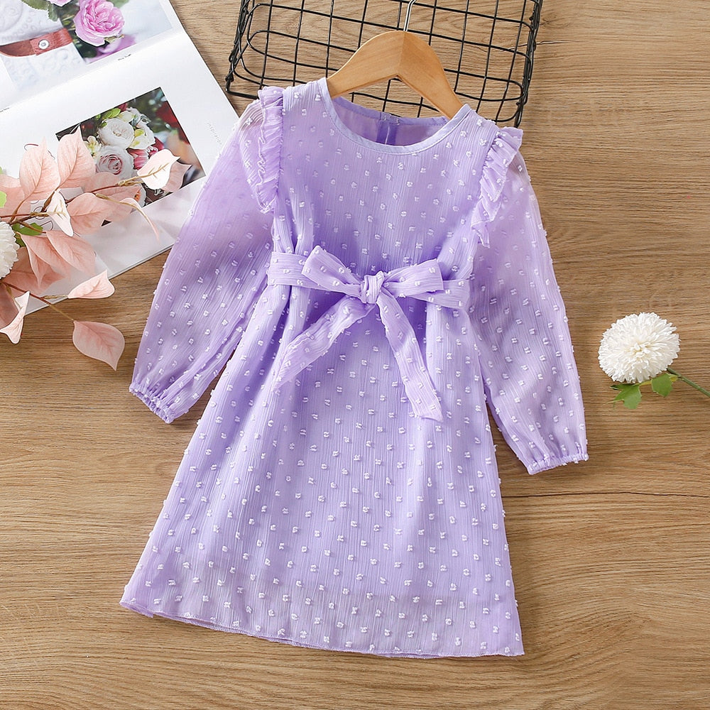 Girls Plaid Patched Pockets Irregular Dress Spring Autumn Toddler Kid Long Sleeve Casual A-line Princess Dress Children Clothing