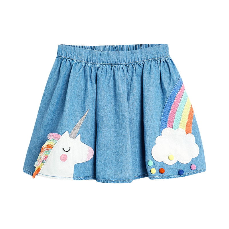 Little maven 2022 Blue Cloud Skirt Cotton Baby Girls Summer