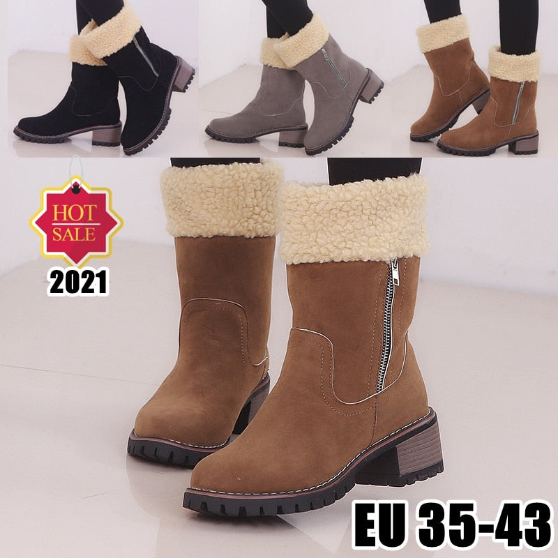 2025 Women’s Platform Winter Snow Boots – Warm & Stylish Ladies’ Boots