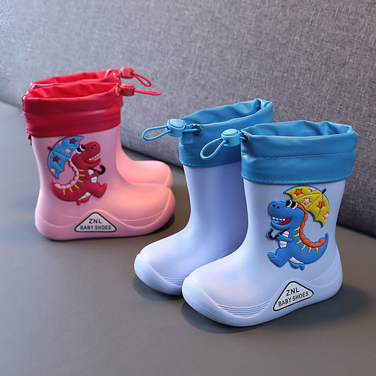 EVA Removable Plush Rain Boots Boys Girls Toddler Waterproof Children