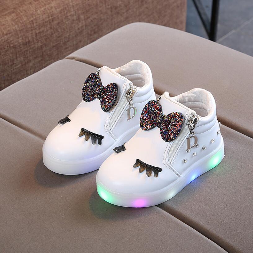 Glowing Led Kids Shoes For Girls Boys Spring Autumn Basket Led Children