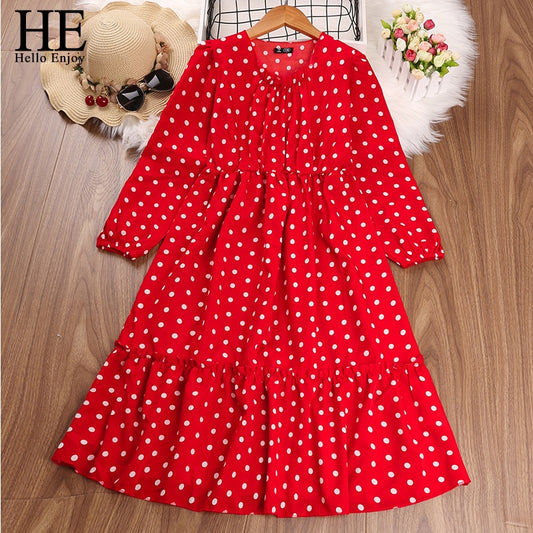 HE Hello Enjoy Baby Girls Dresses Teenager Casual Dress 2022