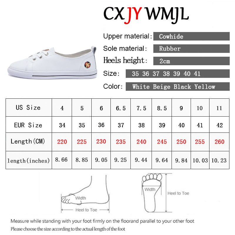 Summer Genuine Leather Casual Shoes Women Flats White Sneakers