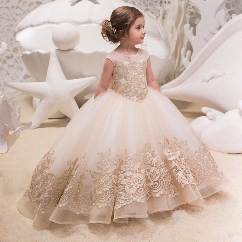 Baby Girls' Princess Ball Gown – Elegant Party & Wedding Bridesmaid Dress