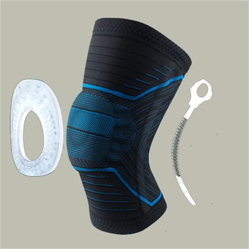 2021 Knee Patella Protector Brace Silicone Spring Knee Pad Basketball Running Compression Knee Sleeve Support Sports Kneepads