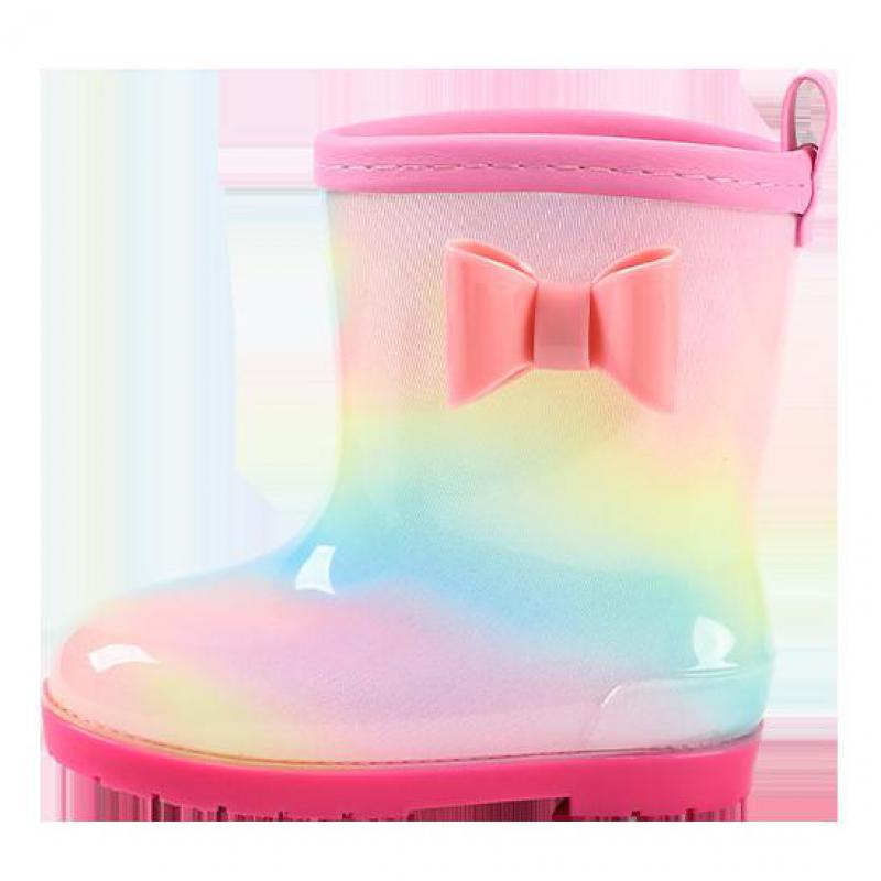 Rainbow Children Water Shoes PVC Kids Rubber Boots Fashion