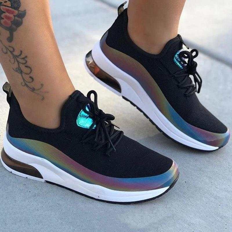 New Sneakers Women Casual Shoes Mesh Air-Cushion Flat Anti-Slip Women Sneakers