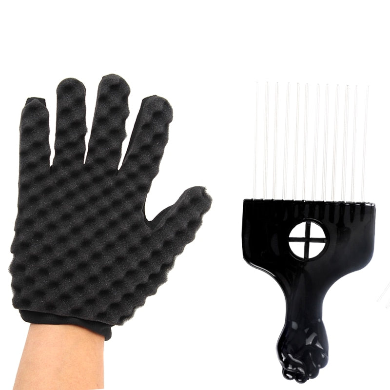 Barber Shop Men Hair Braider Twist Sponge Gloves African Hair