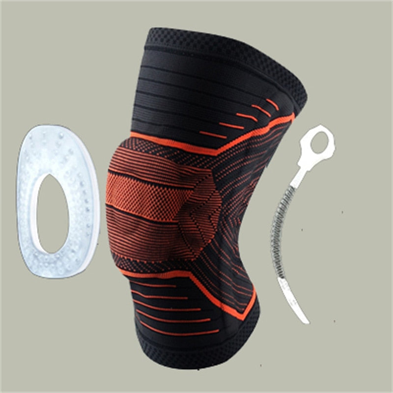 2021 Knee Patella Protector Brace Silicone Spring Knee Pad Basketball Running Compression Knee Sleeve Support Sports Kneepads