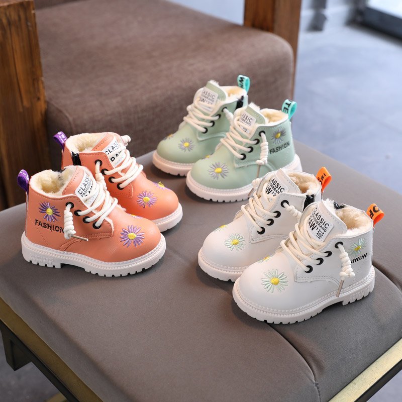 2022 Winter Warm Children Boots Girl Boys Fashion Plush Sneakers Baby Plush Snow Boots Kids