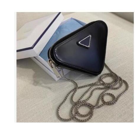 women triangle bag coin purse mini bag chain lipstick mobile phone bag mirror shoulder diagonal bag Triangle bag ag