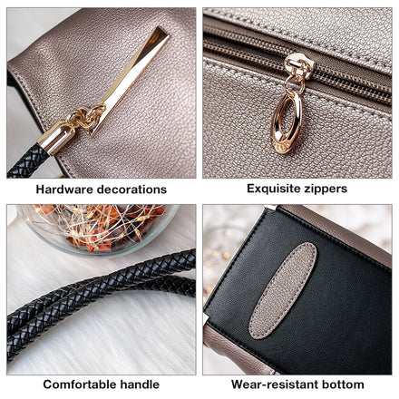 Brand Women Cow Leather Handbag Female Shoulder bag Designer Luxury Lady Tote Large Capacity Zipper Top Handle Bag