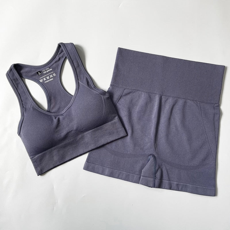 2/3/4PCS Seamless Women’s Yoga Set – Workout Sportswear Gym Clothes Fitness Outfit