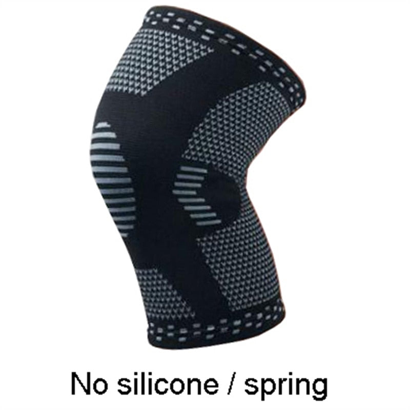 2021 Knee Patella Protector Brace Silicone Spring Knee Pad Basketball Running Compression Knee Sleeve Support Sports Kneepads