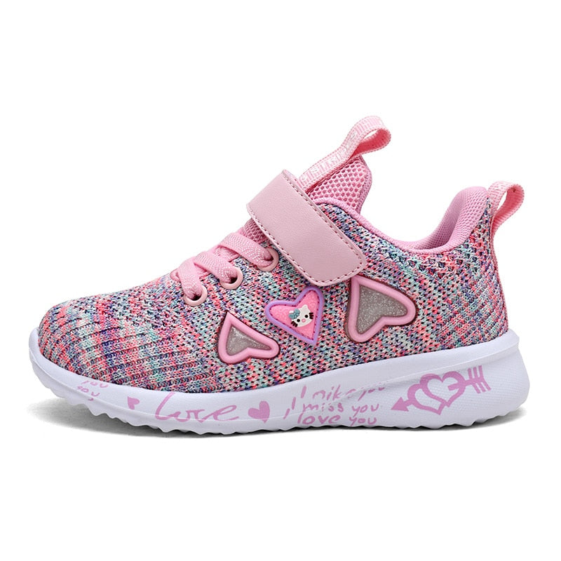 Girls’ Casual Light Mesh Sneakers – Breathable Kids Summer Shoes