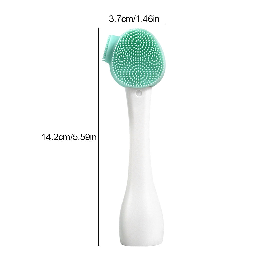 Double Side Silicone Facial Cleanser Brush Soft Hair Face Massage