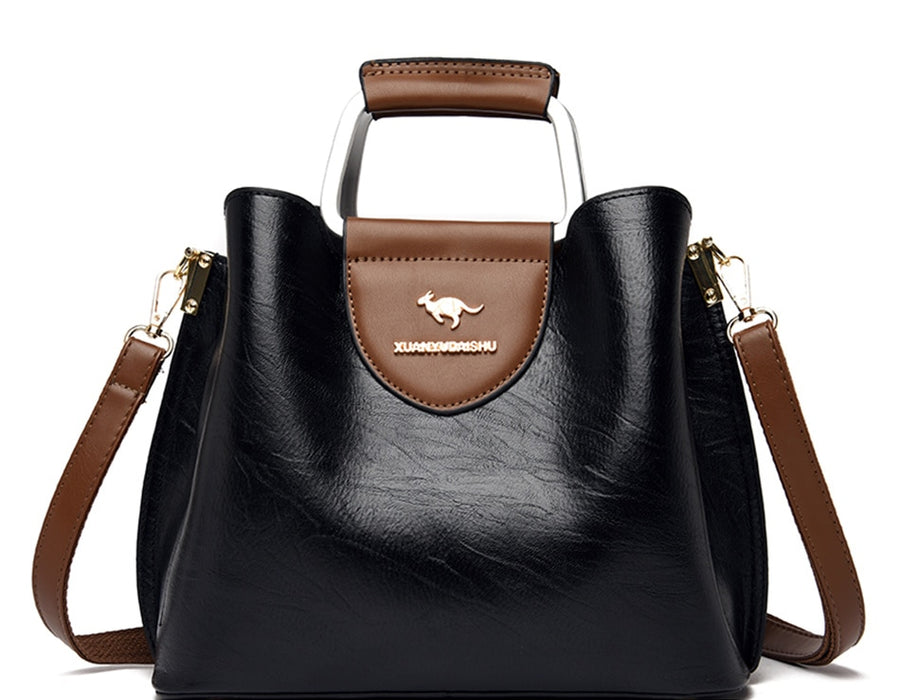 Petit sac fourre-tout en cuir de peau d'huile