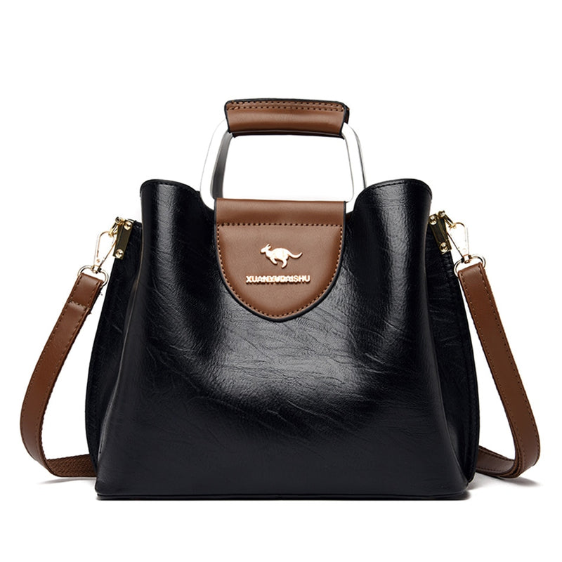 Petit sac fourre-tout en cuir de peau d'huile