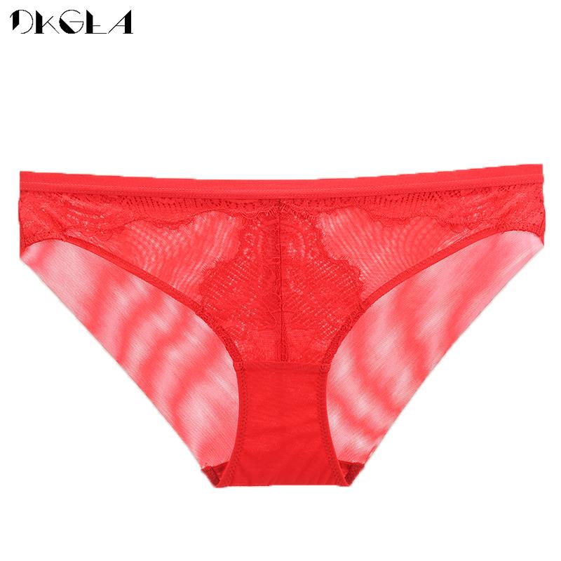 New Sexy Lace Briefs Women Lingerie Transparent Briefs High Quality Intimates Women&#39;s Underpant Low Waist Net Yarn Underwear