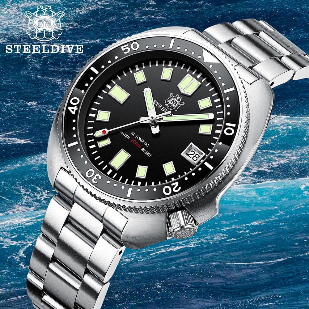 SD1970 Steeldive Brand 44MM Men NH35 Dive Watch with Ceramic Bezel