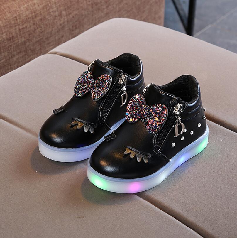 Glowing Led Kids Shoes For Girls Boys Spring Autumn Basket Led Children