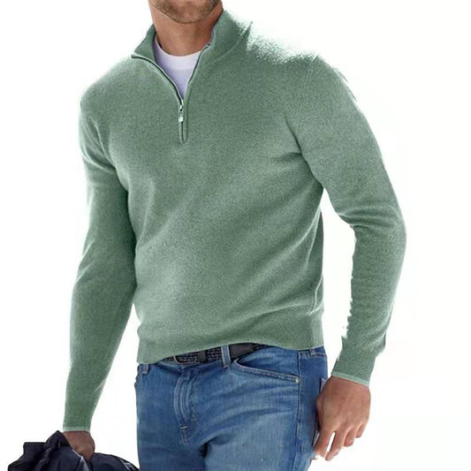 New Spring Autumn High-Quality Cashmere Polo Shirts Men Sweatshirt Solid Casual Long Sleeve