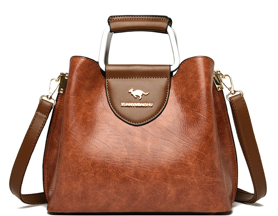Petit sac fourre-tout en cuir de peau d'huile
