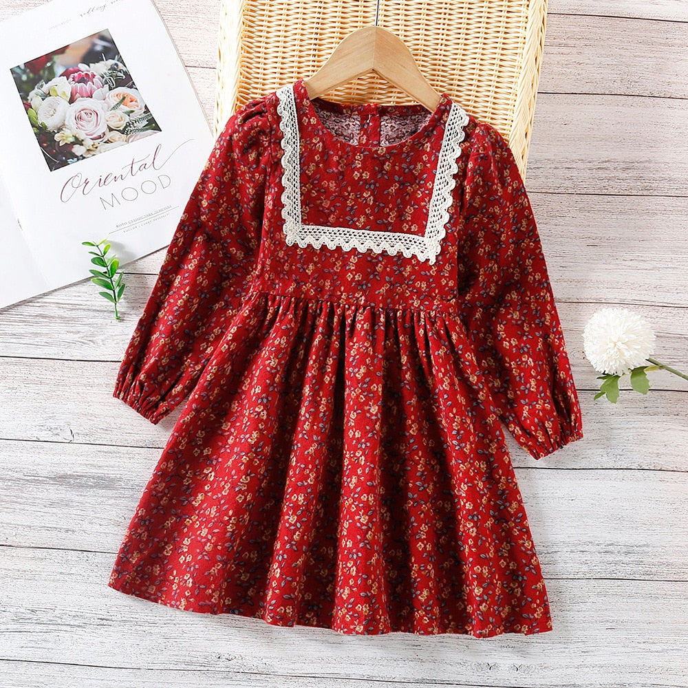 Girls Plaid Patched Pockets Irregular Dress Spring Autumn Toddler Kid Long Sleeve Casual A-line Princess Dress Children Clothing