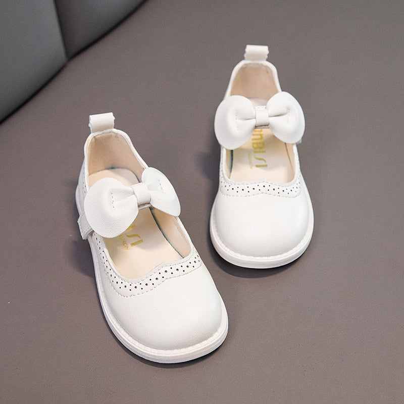 Spring Autumn Children Baby Bowknot Princess Leather Shoes For Kids Girls