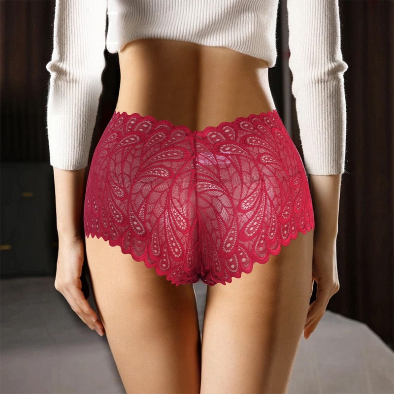 Sexy Lace Lingerie Women Hollow Out Boxers Fashion Women