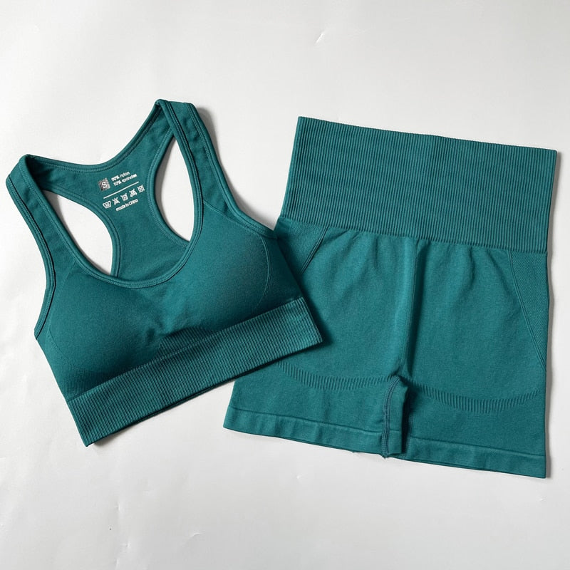 2/3/4PCS Seamless Women’s Yoga Set – Workout Sportswear Gym Clothes Fitness Outfit