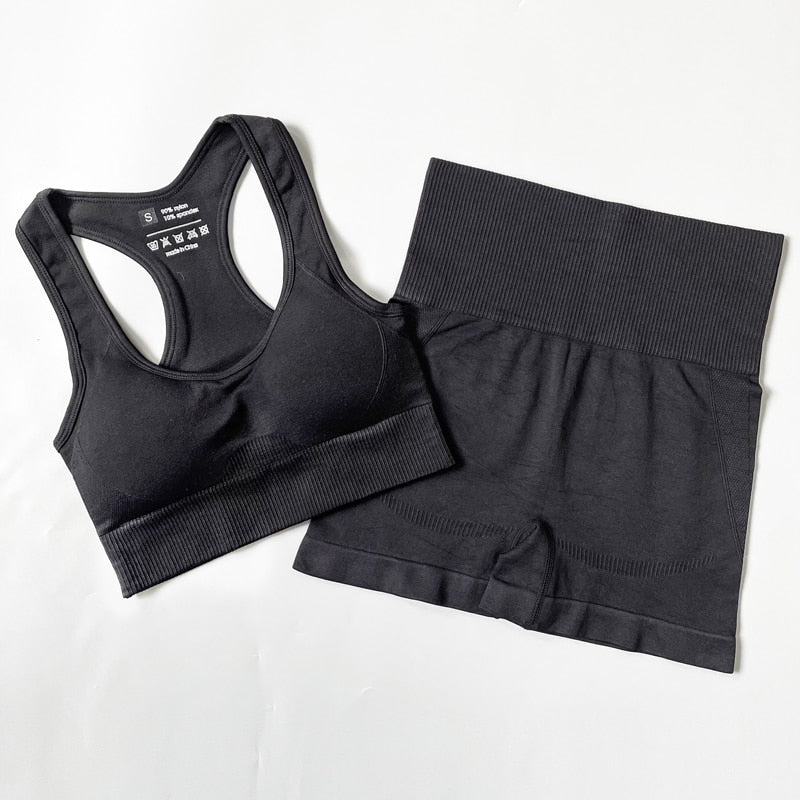 2/3/4PCS Seamless Women’s Yoga Set – Workout Sportswear Gym Clothes Fitness Outfit