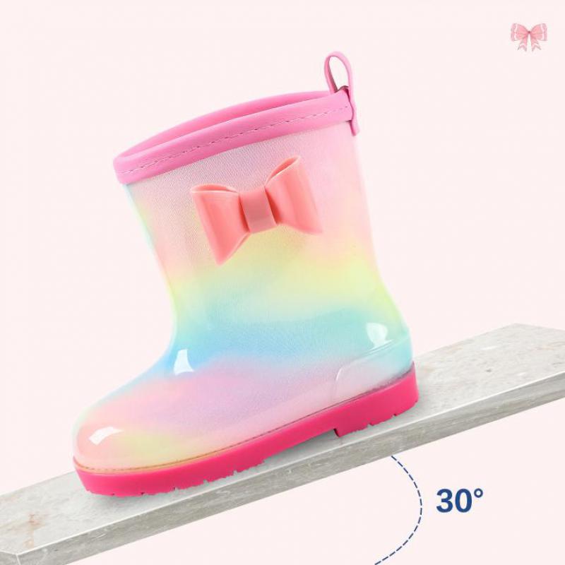 Rainbow Children Water Shoes PVC Kids Rubber Boots Fashion