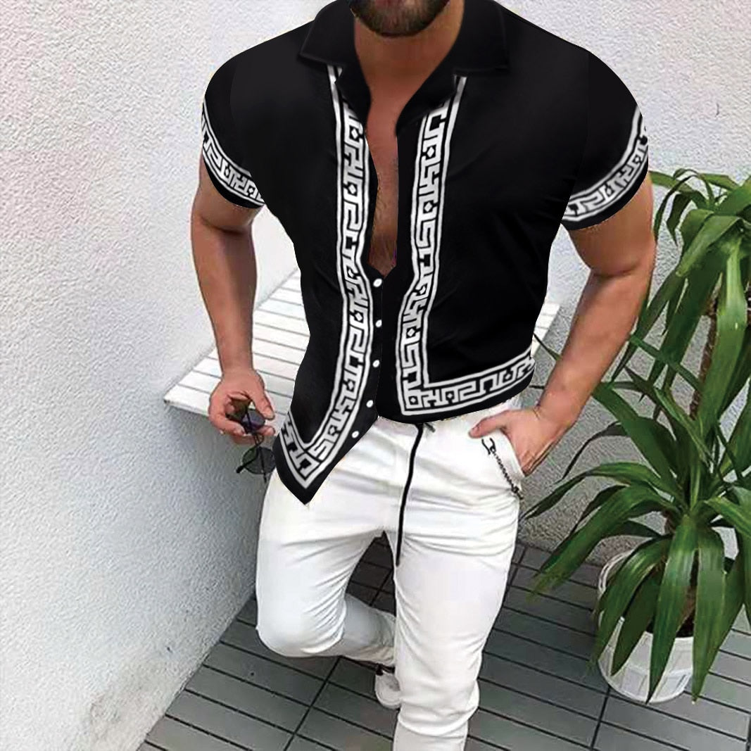 Summer Men&#39;s Printed Hawaii Casual Shirts 2021