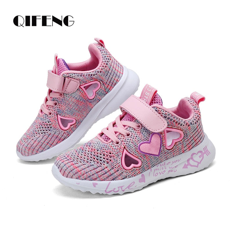 Girls’ Casual Light Mesh Sneakers – Breathable Kids Summer Shoes