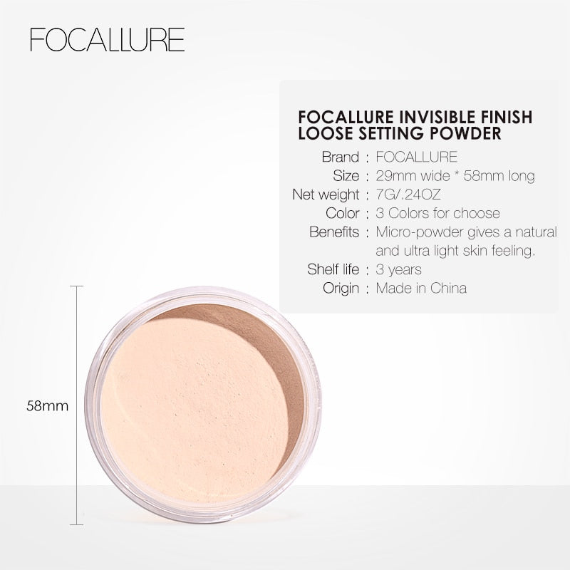 Face Loose Powder Mineral 3 Colors Waterproof Matte Setting Finish Makeup Oil-control