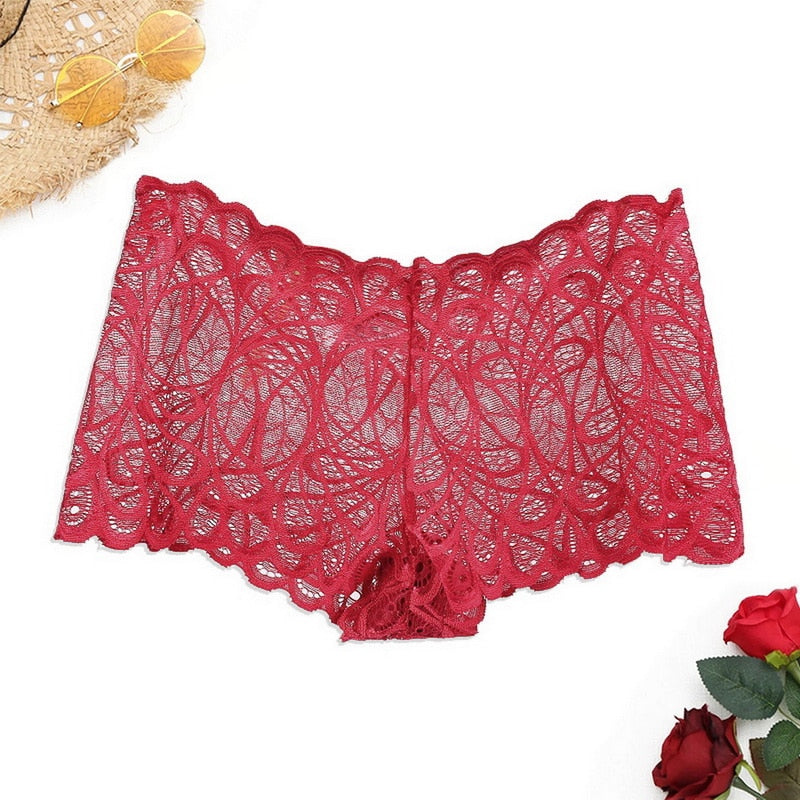 Sexy Lace Lingerie Women Hollow Out Boxers Fashion Women