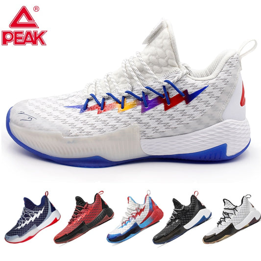 PEAK Men Basketball Shoes Lou Williams Lightning Rebound Sneakers Gym Outdoor Anti-slip Wearable Train Breathable Sports Shoes