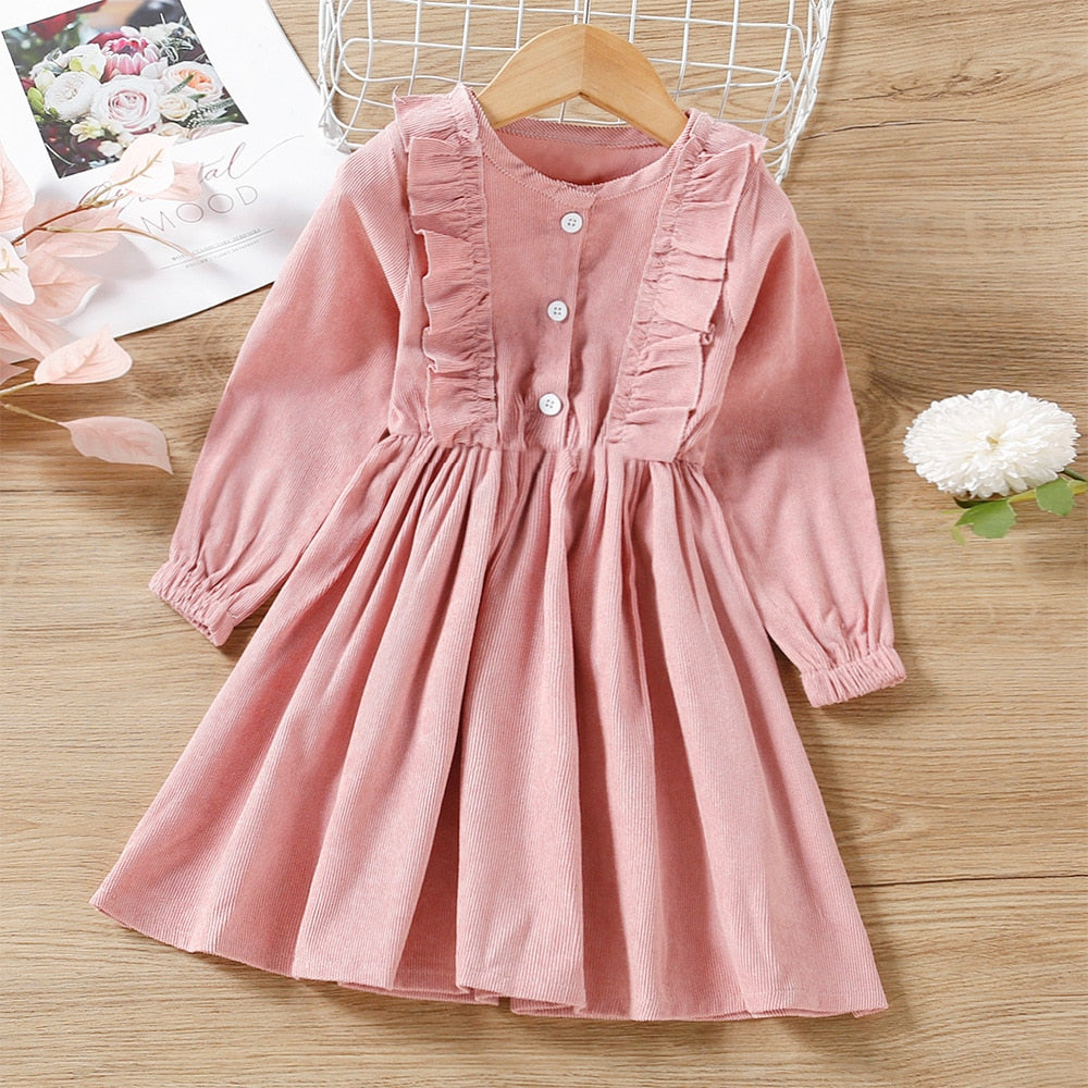 Girls Plaid Patched Pockets Irregular Dress Spring Autumn Toddler Kid Long Sleeve Casual A-line Princess Dress Children Clothing