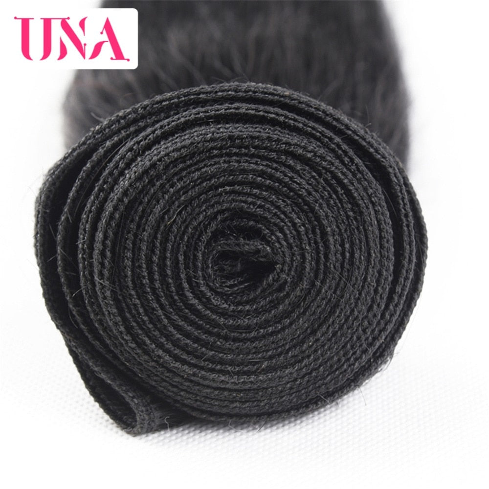 UNA Human Hair 1/3/4 Piece Color #1B Hair Brazilian Straight Remy Hair