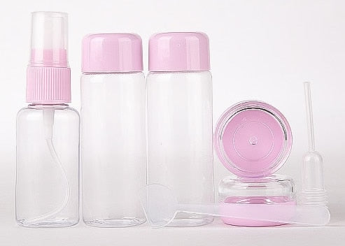 7pcs/Set Mini Makeup Cosmetic Face Cream Pot Bottles Plastic Transparent