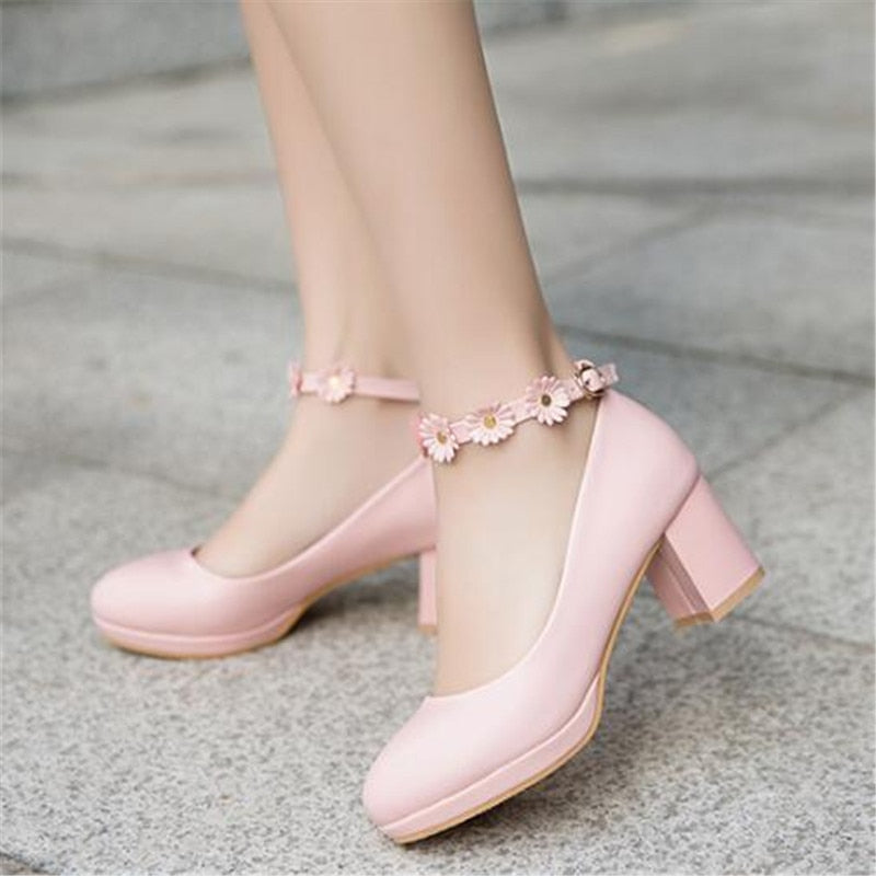 New Spring/Autumn Children Leather Shoes Girls Princess Baby High-heeled Shoes