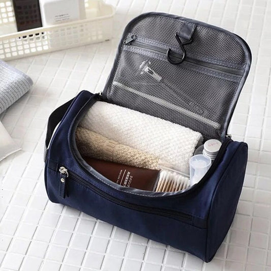 Men Travel Cosmetic Bag Functional Hanging Zipper Makeup Case Necessaries