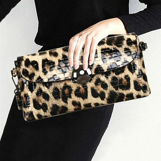Leopard Leather Woman Evening Bag Fashion Female Wallet Wedding Party