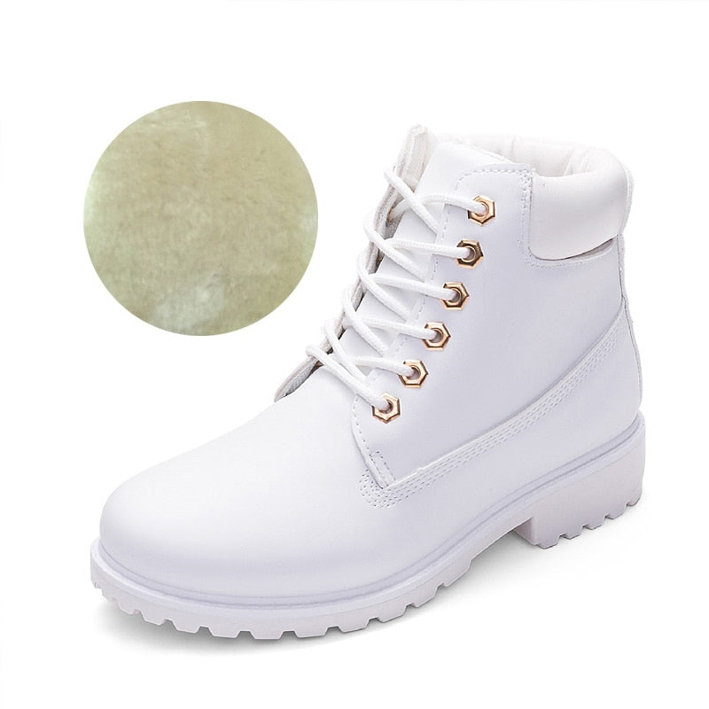 Shoes Women Plush Snow Boot Heel Fashion Keep Warm Women&#39;s Boots Woman Size 36-42 Ankle Botas Pink