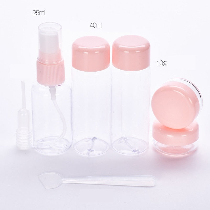 7pcs/Set Mini Makeup Cosmetic Face Cream Pot Bottles Plastic Transparent