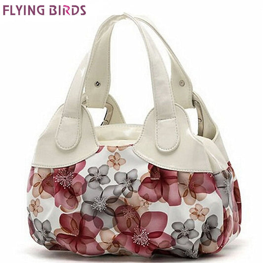 FLYING BIRDS! women leather handbags Popular flower pattern Women handbags